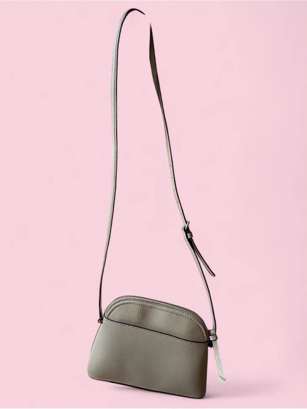 Kate Spade Gray Pebble Leather Shoulder Crossbody Gold Hardware EUC